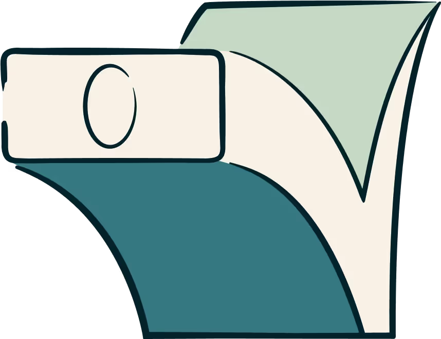 A Drawing of a Checkmark Made of Money